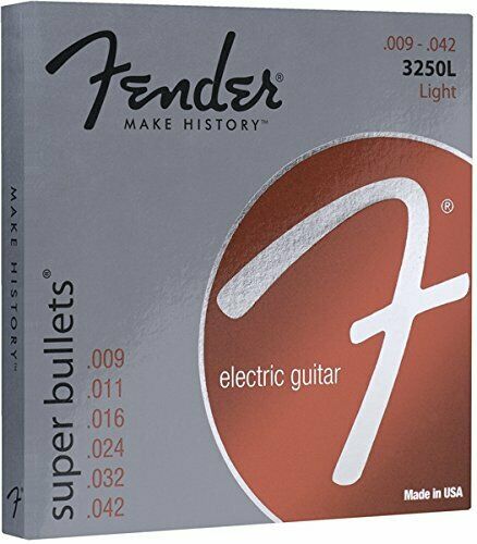 Fender Super Bullets Cordes de guitare électrique 009-042 3250 Light 6 pièces 1 jeu