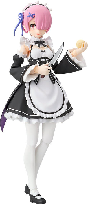 Max Factory Figma Re Life In A Different World From Zero Ram Abs &amp; Pvc Figurine mobile pré-peinte