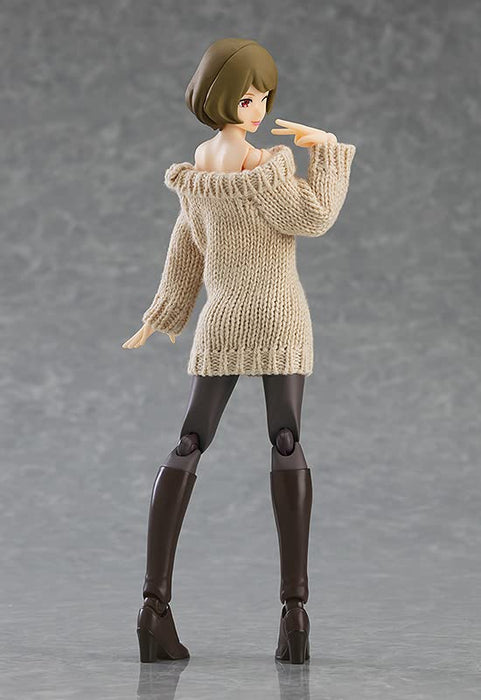 Max Factory Figma Corps féminin Chiaki Figure avec robe pull à épaules dénudées Chiaki PVC Figure