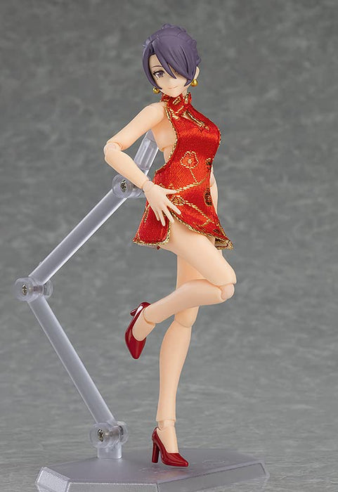 Max Factory Figma Female Body Mika mit Minirock Chinese Dress Outfit Japanese Model Toys