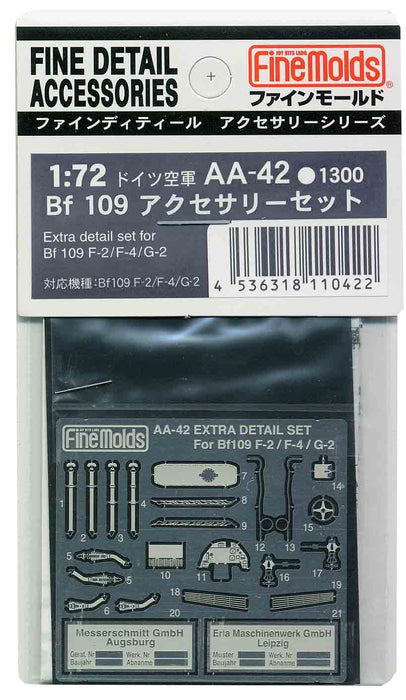 FINE MOLDS Aa42 Extra Detail Set For Bf 109 F-2/F-4/G-2 1/72 Scale Kit