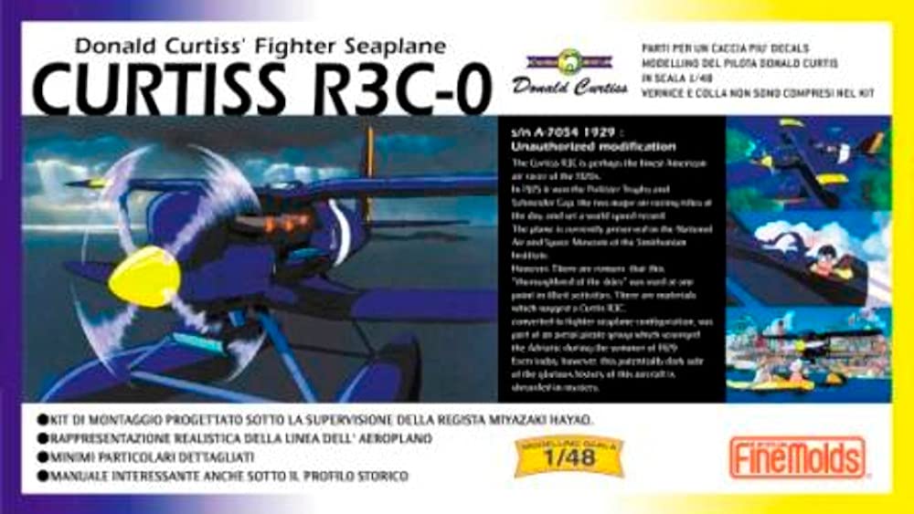 FINE MOLDS Fg2 Curtiss R3C-0 Seaplane Porco Rosso Crimson Pig 1/48 Scale Kit