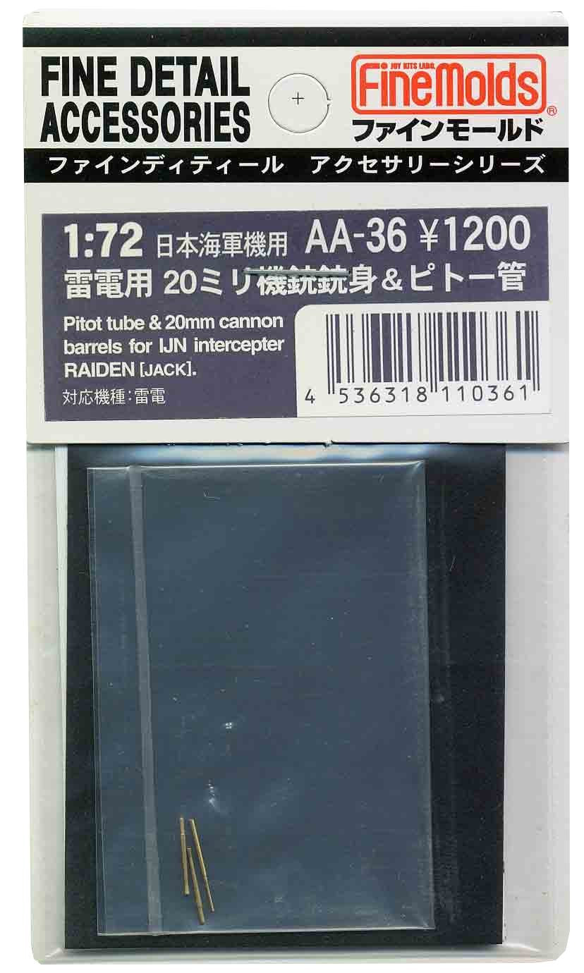 FINE MOLDS Aa36 Pitot Tube & 20Mm Cannon Barrels For Ijn Intercepter Raiden Jack 1/72 Scale Kit