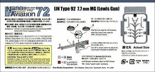 Fine Moulds Na11 1/72 Type 92 7,7 mm Mitrailleuse Lewis Gun Kit de modèle en plastique