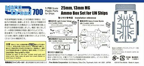 Fine Moulds Wa30 Munitionsdepot-Set für 25 mm/13 mm Maschinengewehr-Modellbausatz