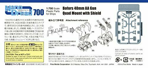 Fine Molds Wa32 Bofors 40mm Aa Gun W/shield Plastic Model Kit