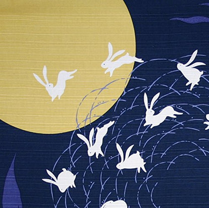Maeda Dyeing Japan Flower Robe Furoshiki: Become A Moon-Viewing Rabbit- Japan Figure Store - #1 Bring To You The Best Japanese Goods