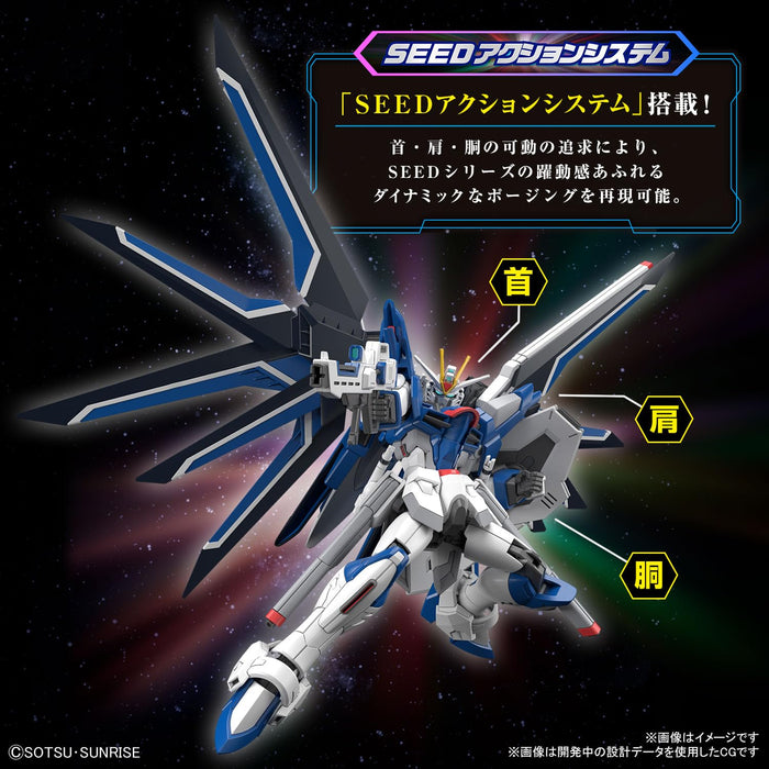Bandai Spirits Freedom Gundam 1/144 2e ordre Hg modèle en plastique à code couleur