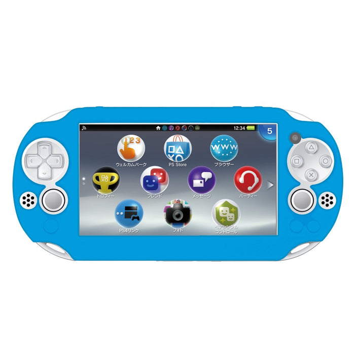 HORI New Silicon Cover For Playstation Vita Pch-2000 Aqua Blue