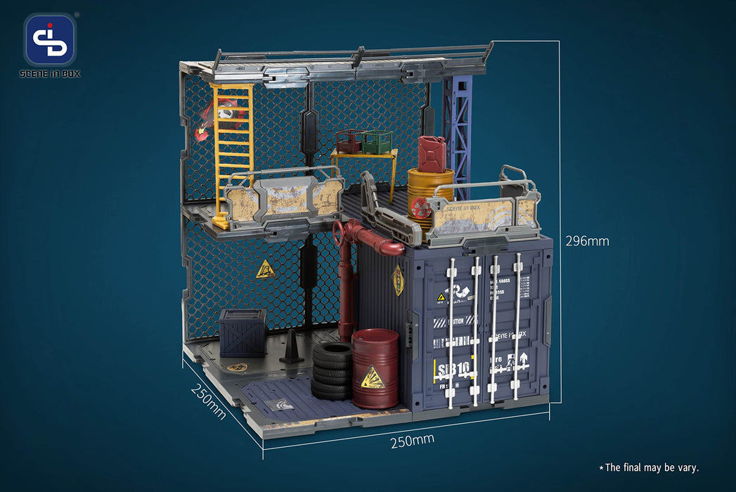 Fresh Retro Japan Diorama Building Set Sib10 Container Warehouse 1/24 Scale Abs Painted Figure