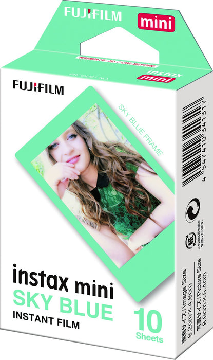 Instax Mini Sky Blue Cheki Film 10 Sheets With Blue Frame From Japan