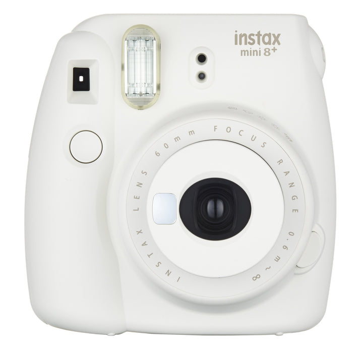 Instax Mini 8P Kamera mit Nahaufnahmeobjektiv und Handschlaufe