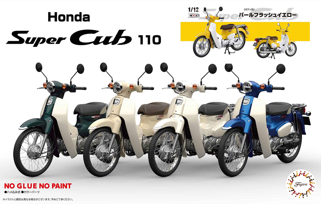 FUJIMI Next 12Nx-1 Ex-5 Honda Super Cub 110 Pearl Shining Yellow 1/12 Scale Kit