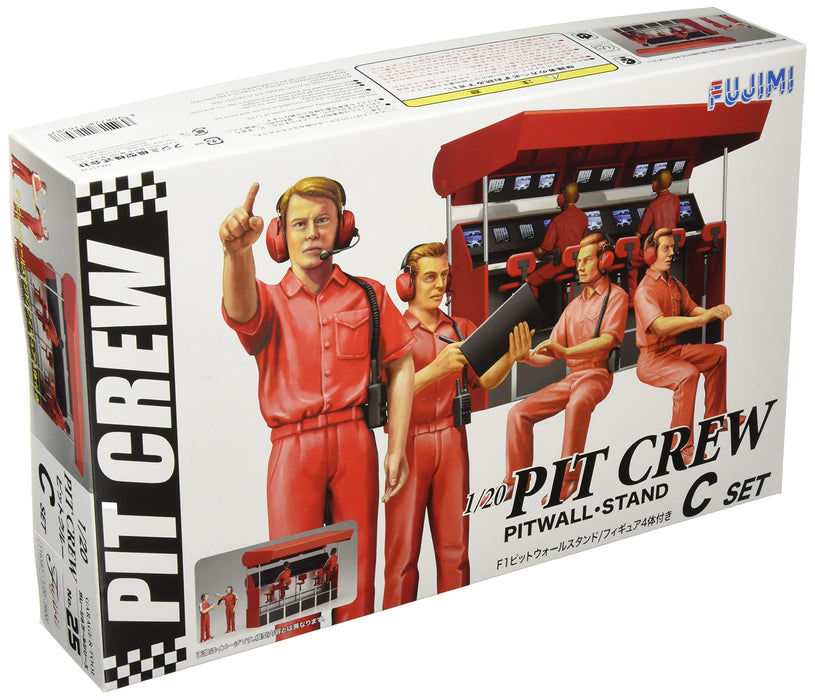 FUJIMI Garage &amp; Tool Series 1/20 Pit Crew Set C Pitwall Stand Kunststoffmodell