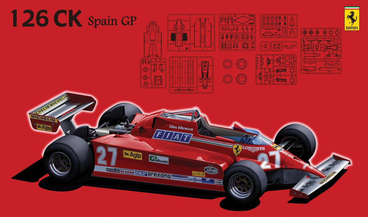 FUJIMI Gp3 090351 F1 Ferrari 126Ck 1981 Spanien Gp Maßstab 1/20 Bausatz 090351