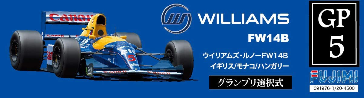 Fujimi Grand Prix 1/20 Williams Fw14B 1992 Angleterre/Monaco/Hongrie Gp Modèle de voiture de course