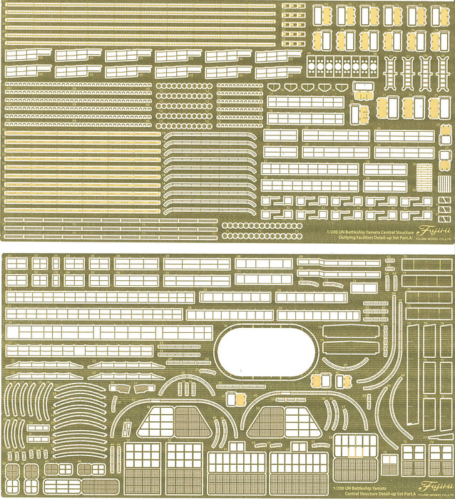 Fujimi Model 1/200 Collectable Equipment Series No.201 1/200 Battleship Yamato (Central Structure + Central Structure Outer Shell) Original Fotoätzteile Plastic Model Parts Equipment 201