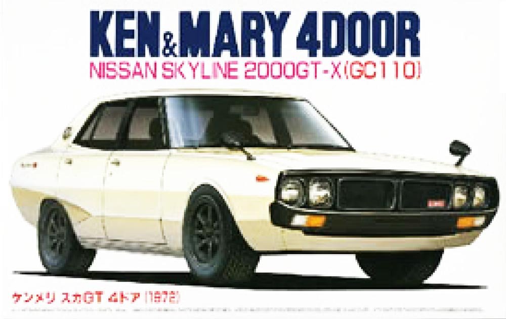 FUJIMI Id-05 Nissan Skyline 2000 Gt-X Gc110 Ken &amp; Mary 4-Türer Bausatz im Maßstab 1:24