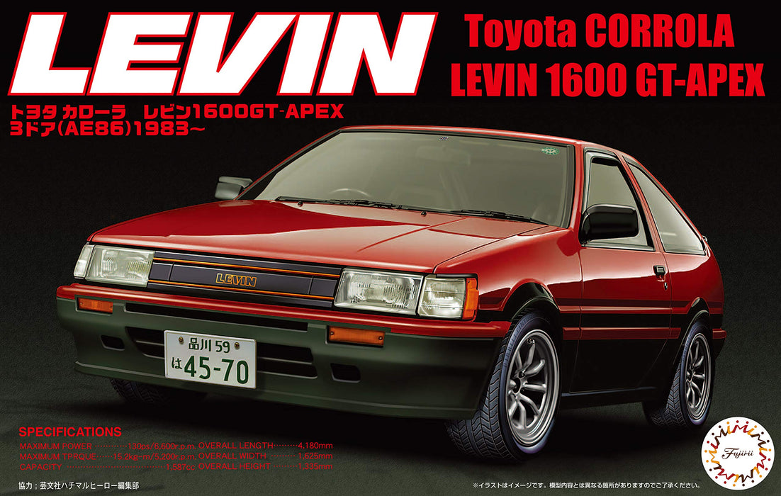 Fujimi Inch Up 1/24 No.9 Toyota Corolla Levin 1600 83 Japanese Pre-Painted Car Model