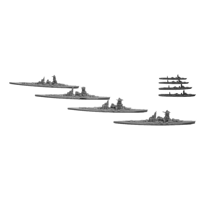 Fujimi Model 1/3000 Collection Warship Series No.1 Battleship Kongo Hiei Haruna Kirishima / Destroyer Shiratsuyu Type 4 Ships Set Plastic Model Warship 1