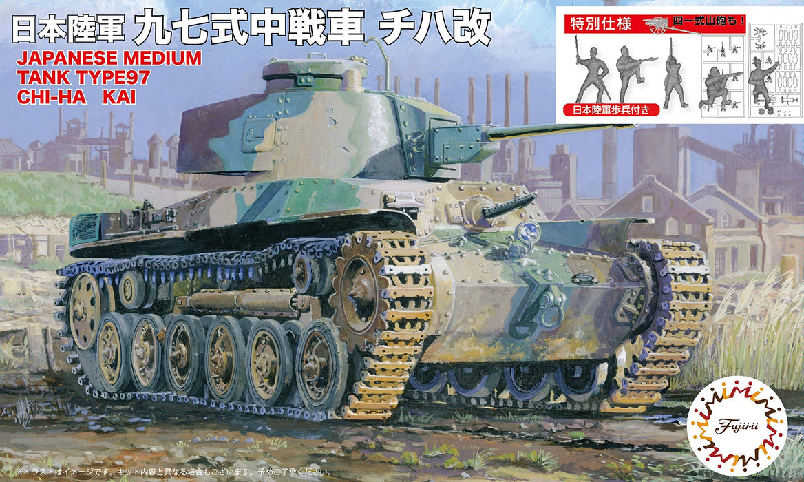 FUJIMI Special World Armor 1/76 Middle Tank Type 97 Chi-Ha Kai 2Pc Version spéciale avec modèle en plastique d'infanterie