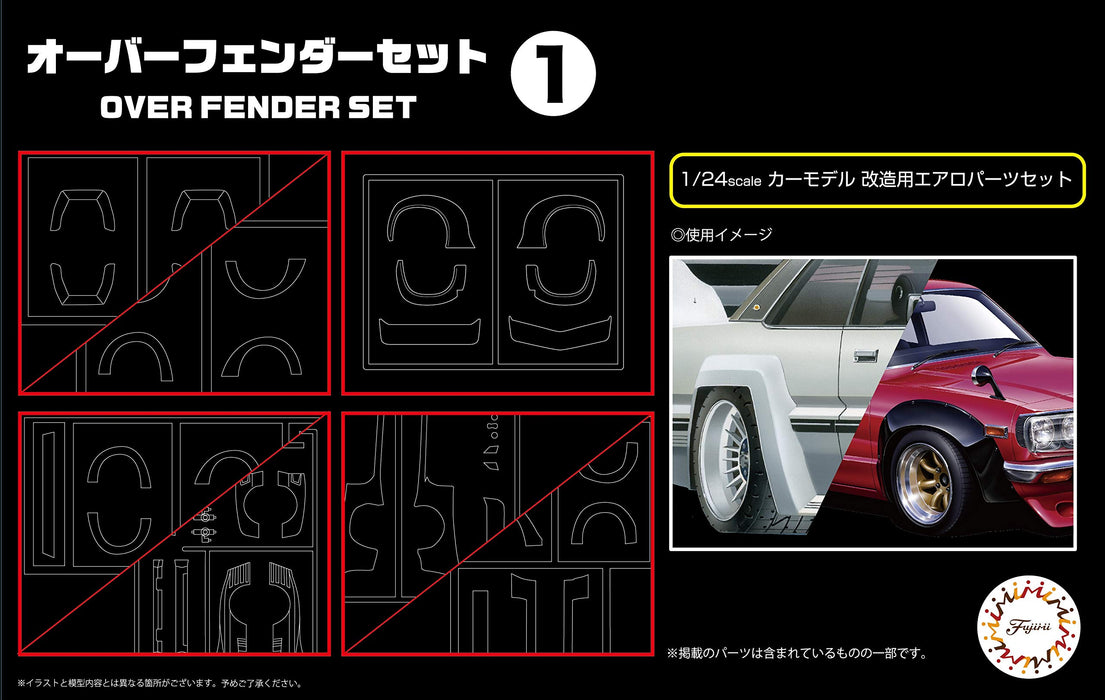 Fujimi Gt31 116389 Over Fender Set 1 1/24 Japanese Plastic Car Kit Scale Models
