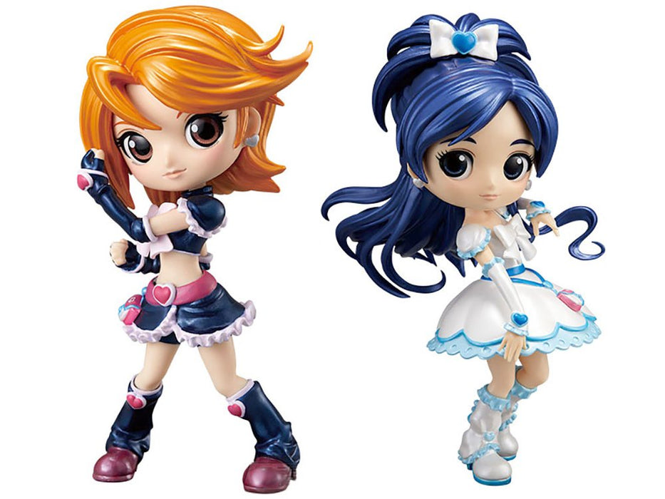 Banpresto Futari Wa Pretty Cure Q Posket 2er-Set Perlenfarben-Vers. (Cure Schwarz/Cure Weiß) – Japan