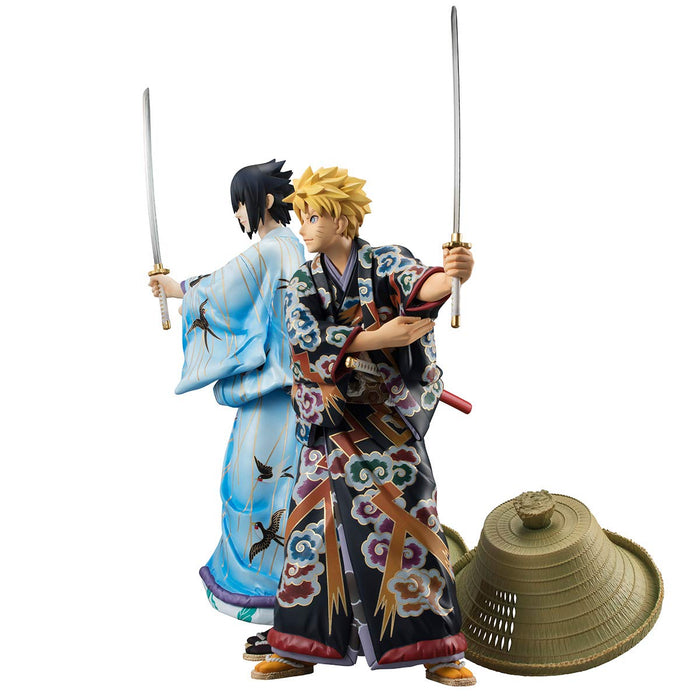 Megahouse Naruto Uzumaki & Uchiha Sasuke Kabuki Edition Set Complete Japan Figure