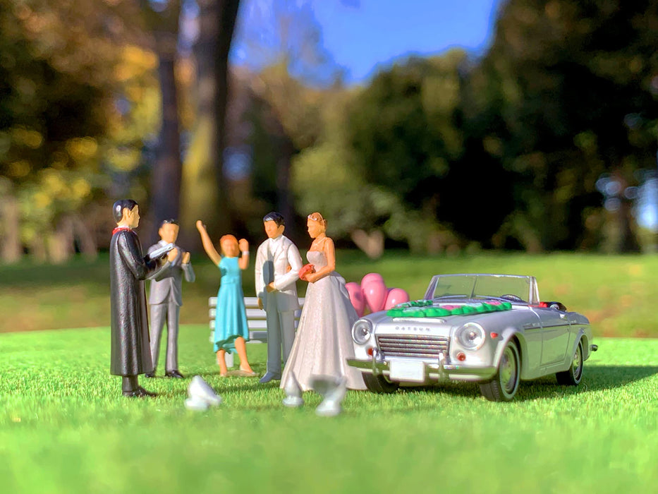 Tomytec Geocolle 64 Car Snap Set with Datsun 1600 Sports ABS/PVC Wedding Dolls Die-Cast Mini Car 321286