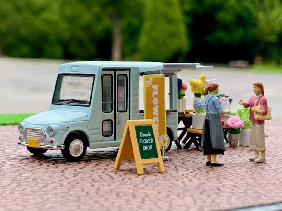 Tomytec Geocolle 64 Car Snap 17A Flower Shop Abs/Pvc Doll Set with Die-Cast Mini Car