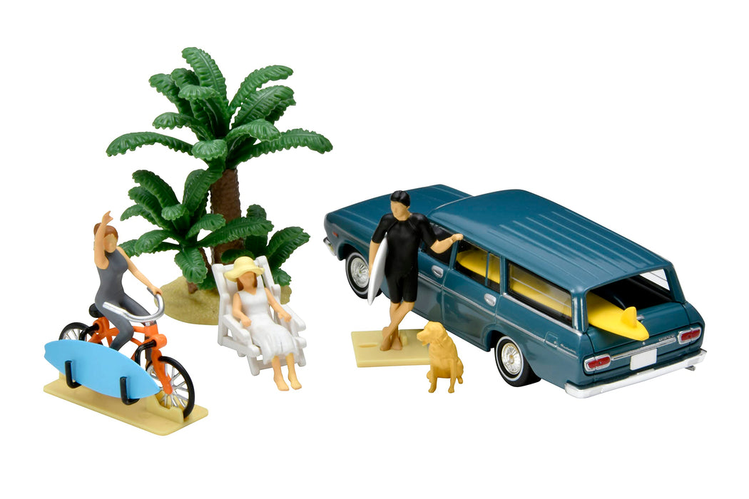 Tomytec Geocolle 64 Car Snap 19A Surfing Resin Dolls + Die-Cast Mini Car Set