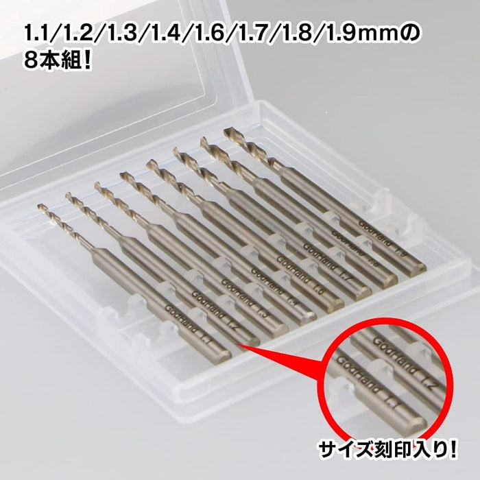 God Hand Gh-Db-8C Drill Bit Set Of 8 Pieces (C) Japanese Drill Blade Pin Vise Drill
