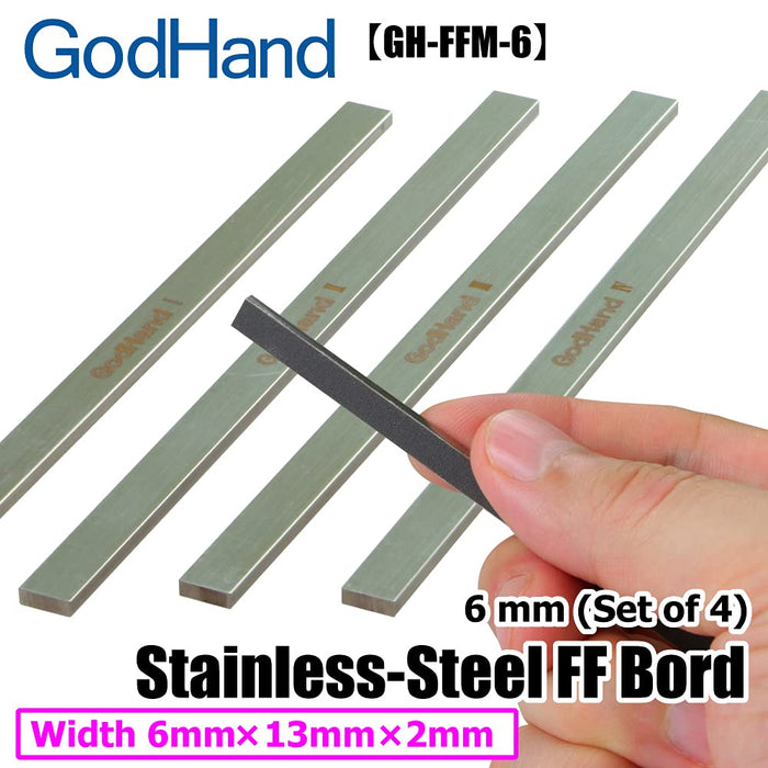 Godhand Mini Ff Board Acier Inoxydable Largeur 6Mm (4 Pièces) Outil Modèle En Plastique Gh-Ffm-6