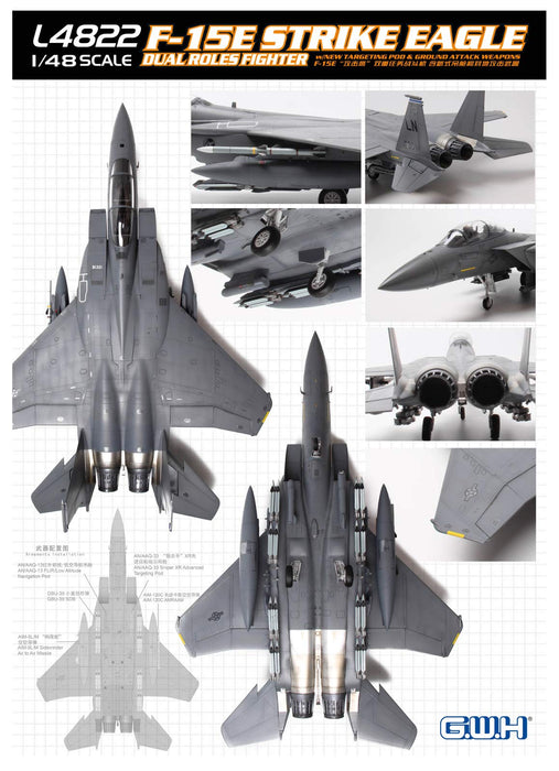 Great Wall Hobby 1/48 Us Air Force F-15E Fighter Bomber Plastic Model L4822