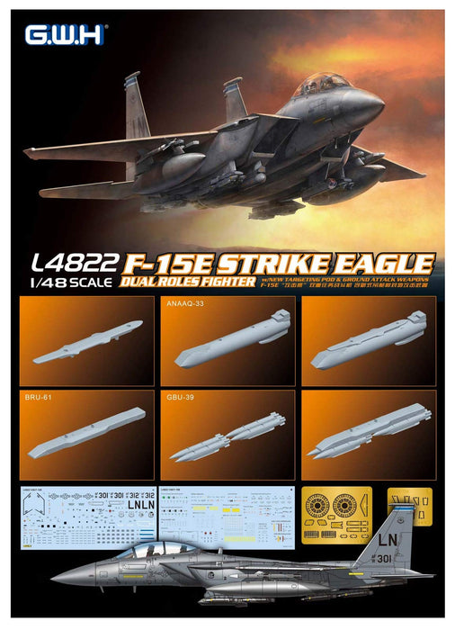 Great Wall Hobby 1/48 Us Air Force F-15E Fighter Bomber Plastique Modèle L4822