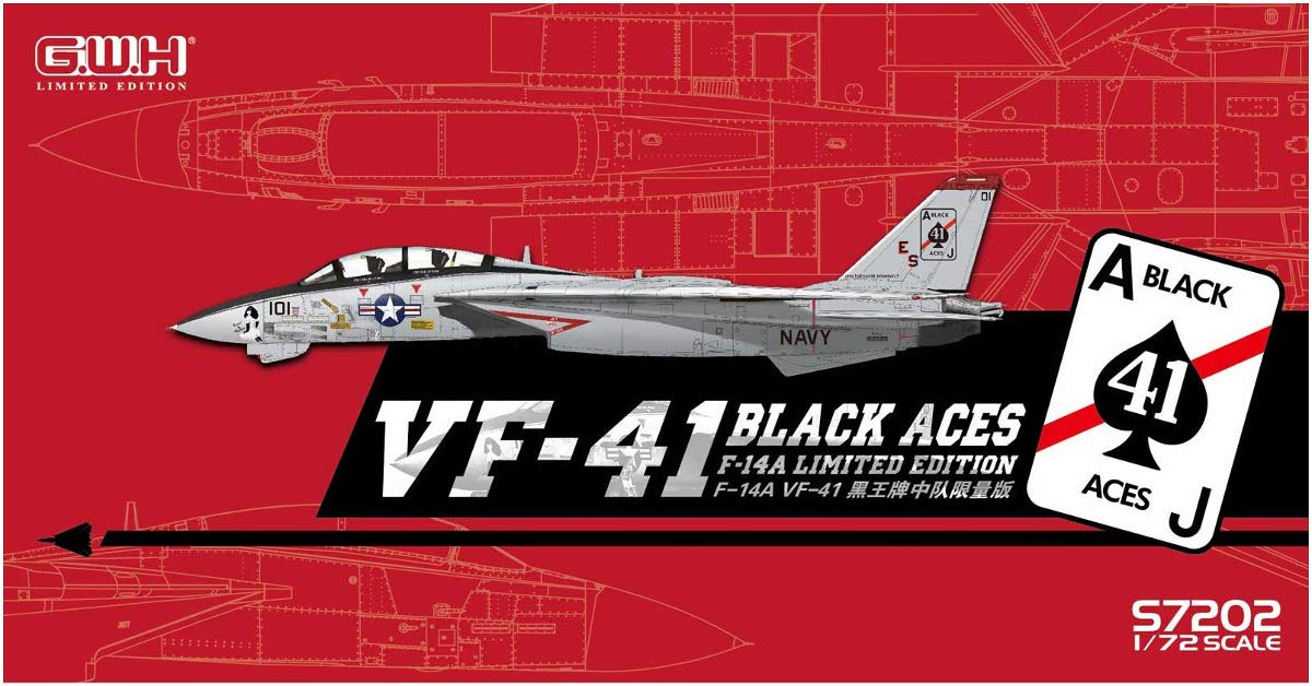GREAT WALL HOBBY 1/72 Us Navy F-14A Vf-41 Black Aces Plastic Model