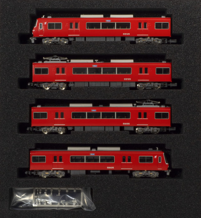 Greenmax Spur N Meitetsu 5700 Serie 5705 Formation 4-Wagen Formation Set Powered 31545 Modelleisenbahn Zug rot