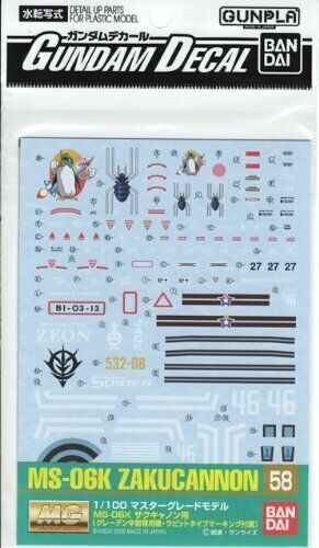 Gundam Decal For Mg 1/100 Ms-06k Zaku Cannon Plastic Model Kit - Japan Figure
