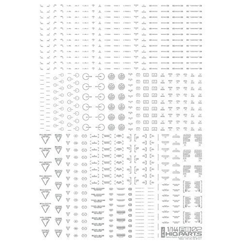 HIQPARTS 1/144 Rb02 Caution Decal One Color Light Gray