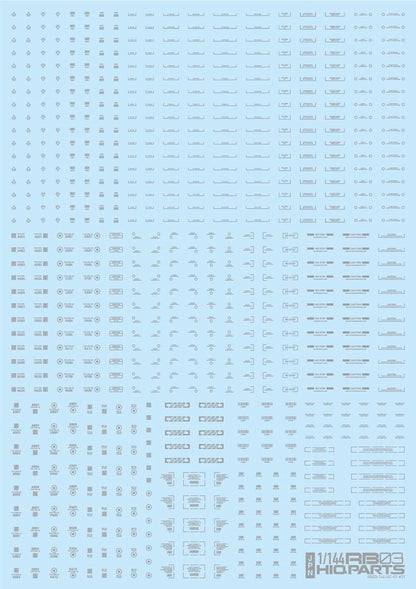 HIQPARTS 1/144 Rb03 Caution Mark Decal One Color Light Grey- Japan Figure Store - #1 Bring To You The Best Japanese Goods