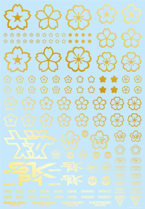 HIQPARTS Cherry Blossom Pattern Decal Gold Decal For Plastic Models