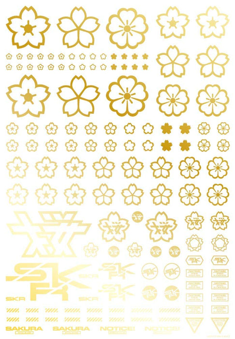 HIQPARTS Cherry Blossom Pattern Decal Gold Decal For Plastic Models