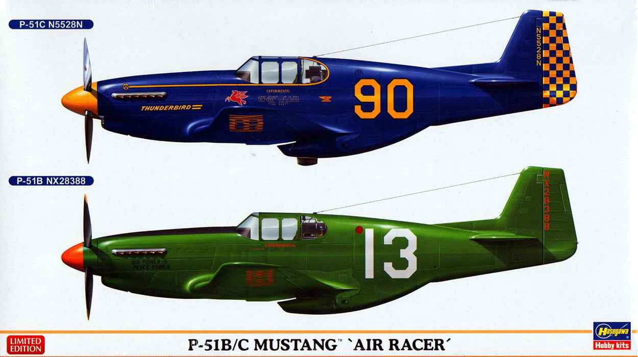 HASEGAWA 02155 P-51B/C Mustang Air Racer 2 Flugzeuge Bausatz im Maßstab 1:72