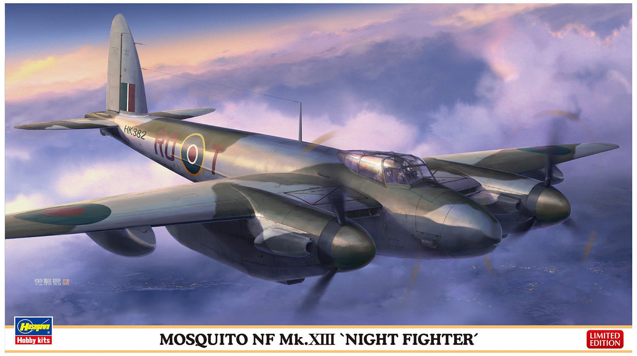 HASEGAWA 02198 Mosquito Nf Mk.13 Night Fighter Bausatz im Maßstab 1:72 Limited Edition