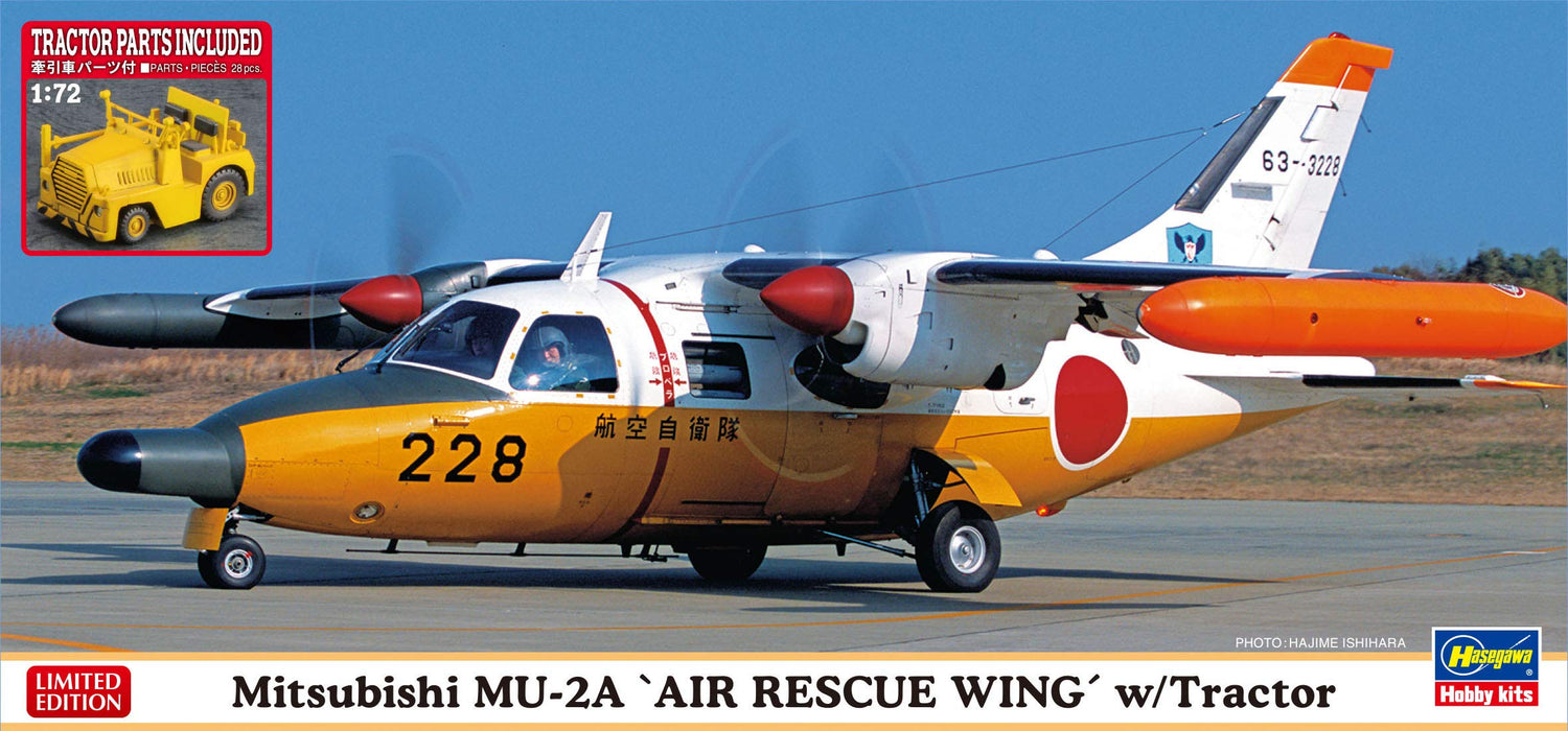 HASEGAWA 1/72 Mu-2A 'Air Rescue Wing' W/Tractor Plastic Model