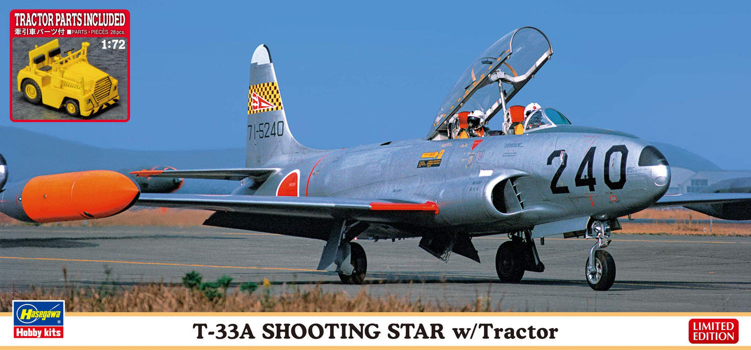 HASEGAWA 1/72 T-33A Shooting Star W/Tractor Plastic Model