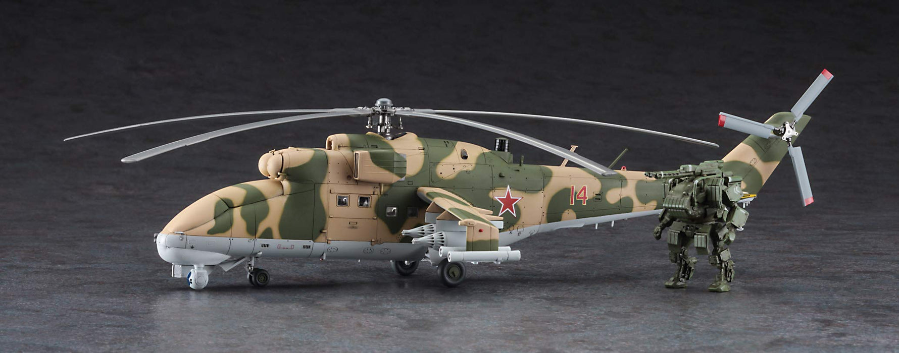 HASEGAWA 1/72 Mi-24 Hind Uav &amp; Humanoid Light Tank Chèvre Ugv Modèle en plastique