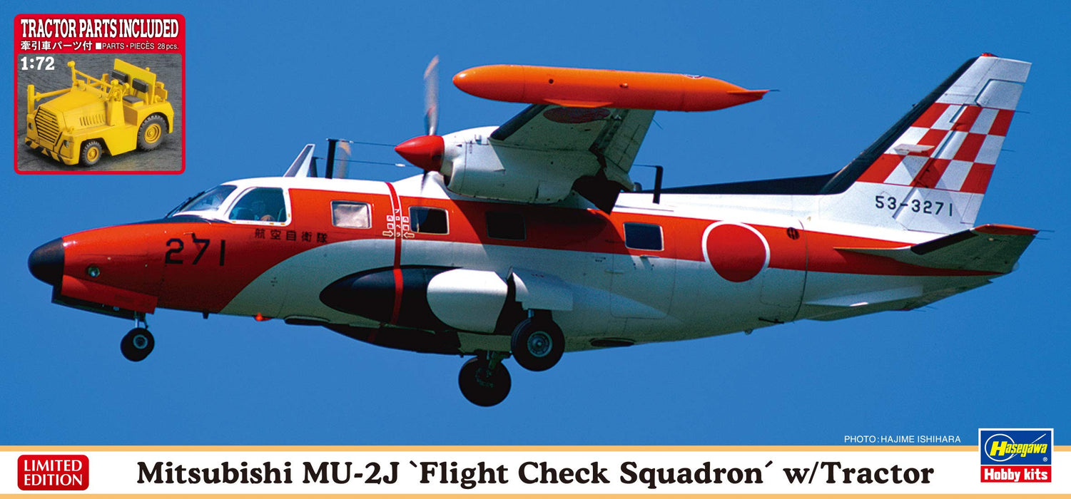 Hasegawa 1/72 Mitsubishi Mu-2J Fluginspektionsteam mit Zugfahrzeug, Kunststoffmodelle