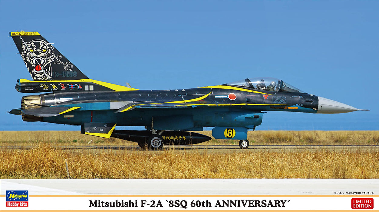 HASEGAWA 1/72 Force d'autodéfense aérienne Mitsubishi F-2A 8Sq 60e anniversaire peinture Machine modèle en plastique