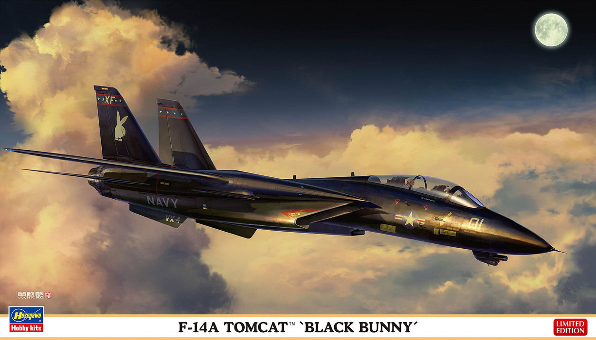HASEGAWA 1/72 Us Navy F-14A Tomcat Black Bunny Model Plastic Model
